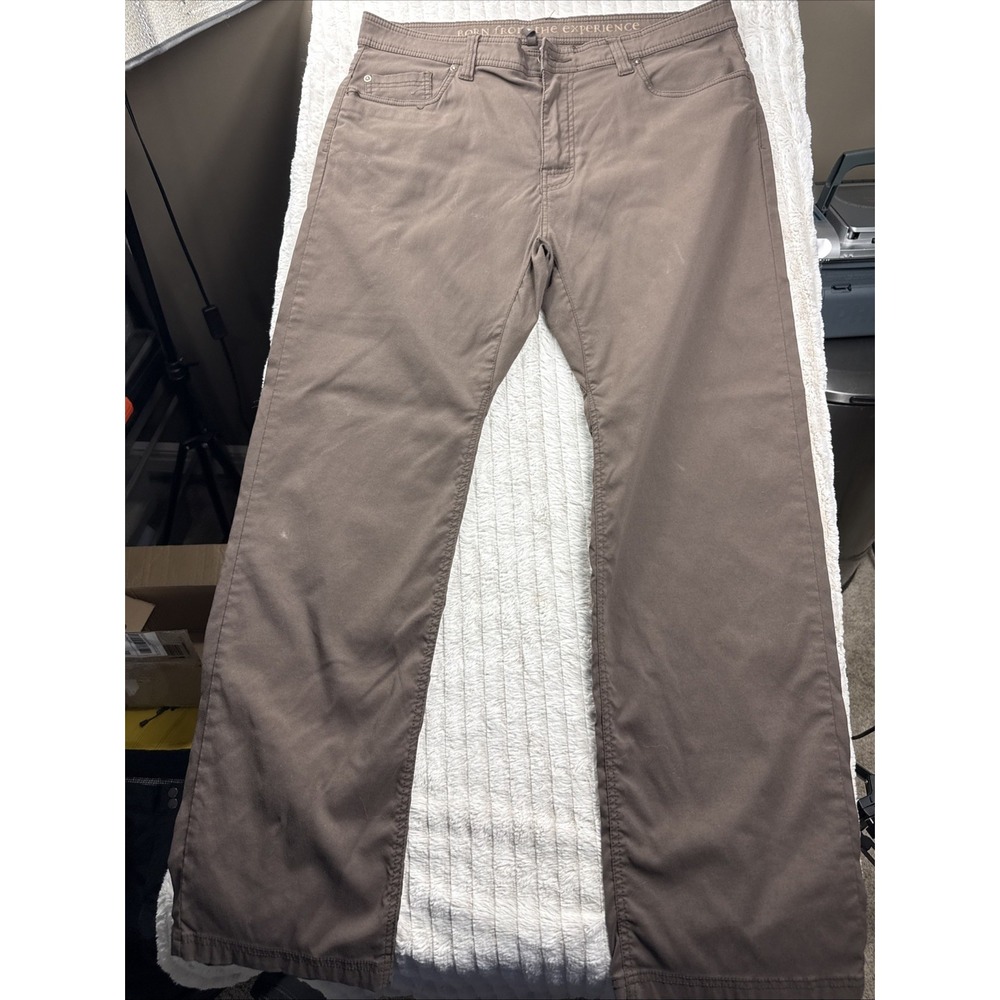 Prana Men38x32 Brion Slim Fit Pants Dark Brown Stretch Outdoor Hiking Travel‎